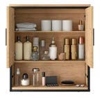 Badkamerkast met Spiegel – Hangende Wandkast met Plank 56×60, Verzenden, Nieuw