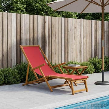 vidaXL Opvouwbare zonnebed 3 Positie Massief Eucalyptus Hout, Tuin en Terras, Verzenden, Nieuw