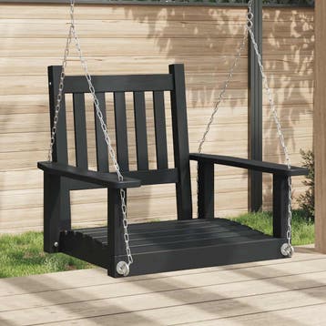 vidaXL Tuinschommelstoel met metalen kettingen massief, Verzenden, Nieuw, Hout