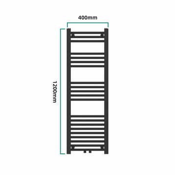 [neu.haus] Handdoekradiator Voss 120x40x3 cm zwart, Verzenden, Nieuw