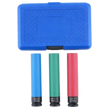 3 Impact Sockets voor Wheels 17 19 21mm 1/2 Inch 150mm 50..., Verzenden, Nieuw