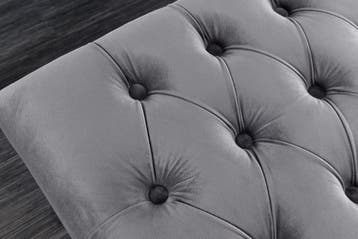 Design bank CASTLE DELUXE 165cm grijs fluweel zilver, Ophalen of Verzenden, Nieuw
