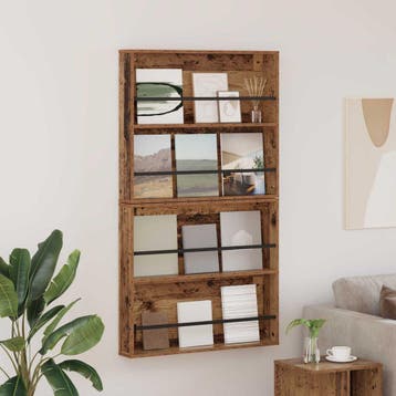 vidaXL Tijdschrift Rek 2 pcs Oudhout 80 x 12 x 70 cm Bewerkt, Huis en Inrichting, Verzenden, Nieuw