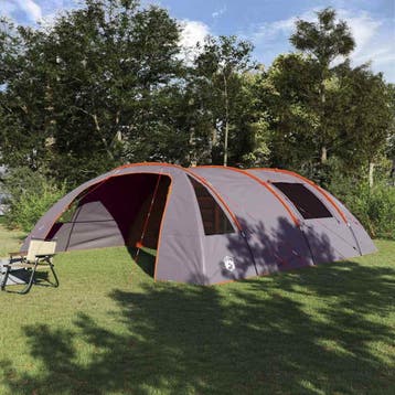 vidaXL Tunnel Tent 6-Persoon 6-persoons Grijs en Oranje, Verzenden, Nieuw, Tot en met 2