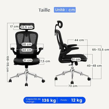 Ergonomische Bureaustoel -  Office Chair - Gamestoel - Volwa, Huis en Inrichting, Verzenden, Zo goed als nieuw