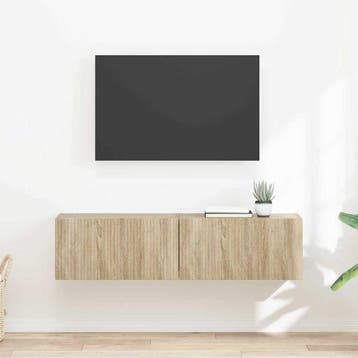 vidaXL TV Wandkast 2 st Sonoma Bewerkt hout, Huis en Inrichting, Minder dan 50 cm, Verzenden, Nieuw, Minder dan 100 cm