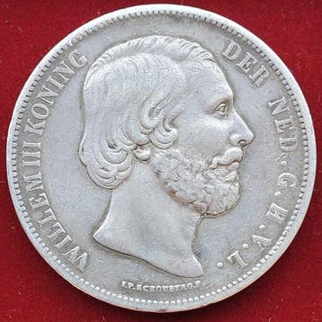 Nederland. Willem III. 2 1/2 Gulden 1865 (Zonder