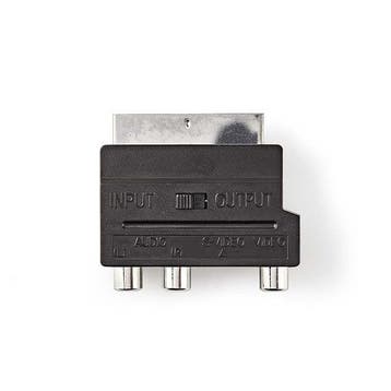 SCART adapter | Nedis (Schakelaar, S-video, 3x tulp), Audio, Tv en Foto, Audiokabels en Televisiekabels, Verzenden, Nieuw