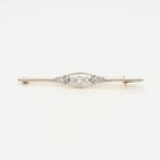 Broche - 14 karaat Geel goud, Witgoud Diamant (Natuurlijk)