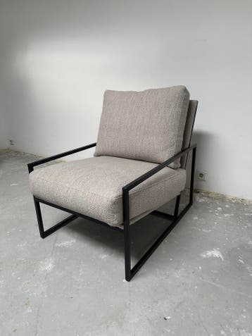 De Rebellenclub Milan Fauteuil - Bloq 05 Beige - Ongebruikt, Minder dan 75 cm, Ophalen of Verzenden, Zo goed als nieuw, 75 tot 100 cm