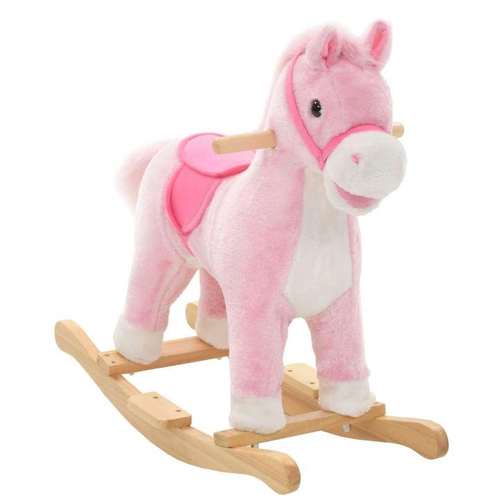 vidaXL Hobbeldier paard 65x32x58 cm pluche roze, Kinderen en Baby's, Speelgoed | Buiten | Speeltoestellen, Nieuw, Verzenden