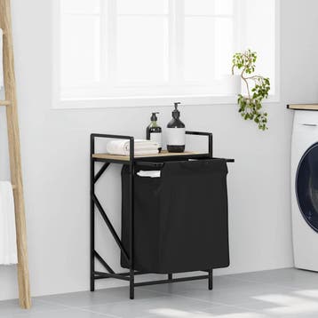 vidaXL Wasmand 1 vak met plank sonoma eikenkleurig, Verzenden, Nieuw