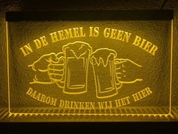 In de hemel is geen bier neon bord lamp LED cafe verlichting, Verzamelen, Verzenden, Nieuw