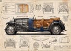 Kleury.art - Industrial Blueprint: Bugatti Type 41 Royale”