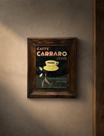 Verlichte reclamesign voor Caffè Carraro Schio - Oilà