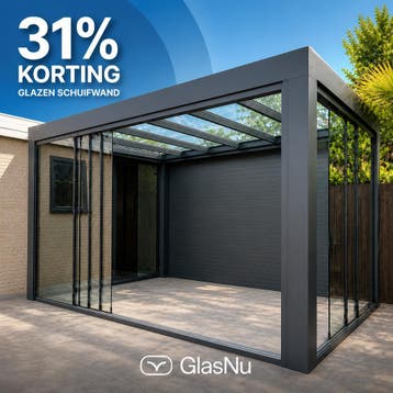Glazen Schuifwanden voor Terrasoverkapping | Vanaf €238,-, Verzenden, Overige typen, Nieuw, 160 cm of meer