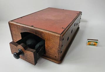 Stoof / Voetenwarmer - Voetenbank - Hout - Steen, Antiek en Kunst