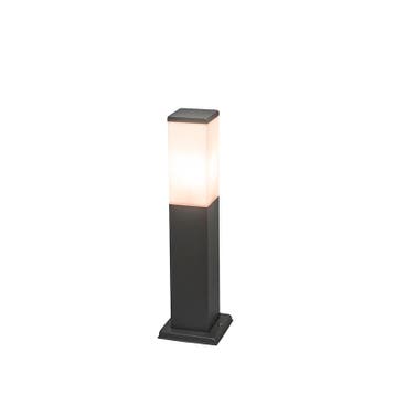 Moderne buitenlamp paal donkergrijs met opaal 45 cm IP44 -, Verzenden, Nieuw, Kunststof