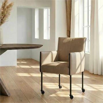 Leren eetkamerstoel More, Huis en Inrichting, Stoelen, Ophalen of Verzenden, Nieuw, Leer, Bohemian, Industrieel, Modern, Scandinavisch