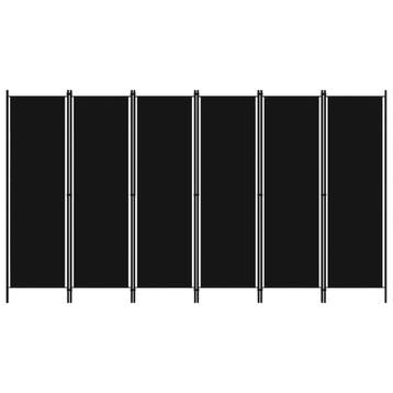 vidaXL Kamerscherm met 6 panelen 300x180 cm zwart, Verzenden, Nieuw