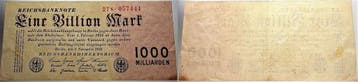 1 Billion Mark 1 11 1923 biljet nach Rosenberg Reichsbiljet, Verzenden