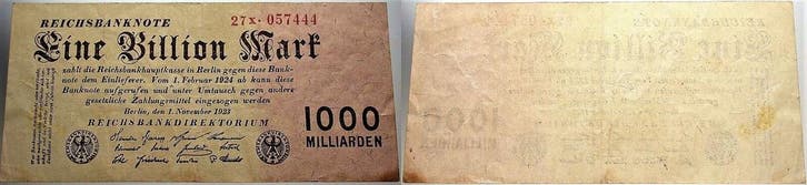 1 Billion Mark 1 11 1923 biljet nach Rosenberg Reichsbiljet, Postzegels en Munten, Bankbiljetten | Europa | Niet-Eurobiljetten