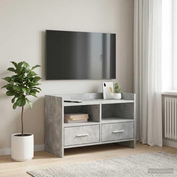 vidaXL TV-kast 71,5 x 33 x 47 cm Betongrijs Bewerkt hout, Minder dan 50 cm, Verzenden, Nieuw, Minder dan 100 cm