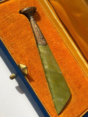 Art Déco-zegel van massief zilver en goudvermeil (vermeil)