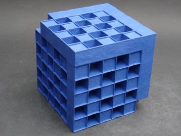 Hans Meeuwsen - sculptuur, 2025 - 81 Indisch blauwe kubus -