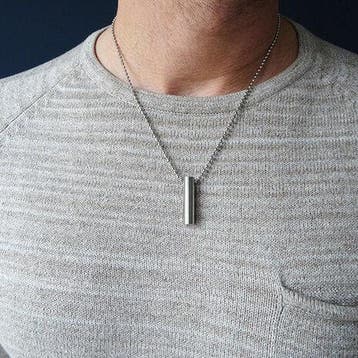 Ashanger edelstaal Buis klein mat + ketting verzenden gratis, Sieraden, Tassen en Uiterlijk, Kettinghangers, Ophalen of Verzenden