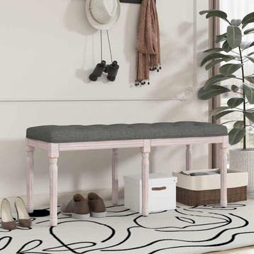 vidaXL Bankje 110x40x49 cm stof donkergrijs, Verzenden, Nieuw, Stof