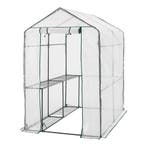 [en.casa] Tuinkas Oosterhout met 4 planken 120x186x190 cm, Tuin en Terras, Tuinhuizen, Verzenden, Nieuw