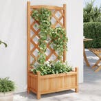 vidaXL Plantenbak met latwerk massief vurenhout bruin, Verzenden, Nieuw, Hout