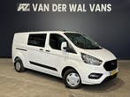 Ford Transit Custom 2.0 TDCI 130pk L2H1 Dubbele Cabine Euro6, Stof, Gebruikt, Wit, Dealer onderhouden