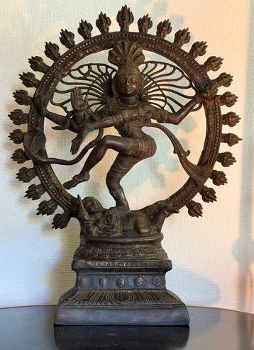 Bronzen sculptuur van Shiva Nataraja - Zuid-India - Brons -