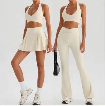 Dames Sportset 2-Delig Yoga Set Sport BH Flared Broek, Verzenden, Nieuw