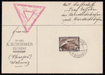 Duitse Rijk 1933 - Luchtschip Graf Zeppelin Chicago-reis, Gestempeld