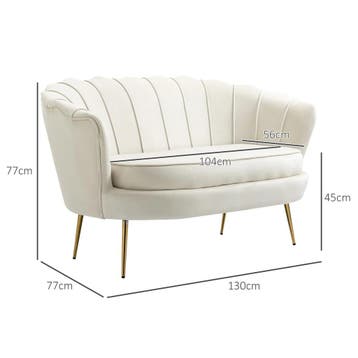 TRUUSK Moderne 2-zitsbank Gestoffeerde Loveseat - Fluweel -, Verzenden, Nieuw