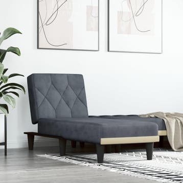 vidaXL Chaise longue fluweel donkergrijs, Huis en Inrichting, Banken | Sofa's en Chaises Longues, Verzenden, Nieuw