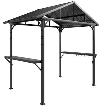 TRUUSK Grillpaviljoen 2,52 x 1,56 m - Waterdicht - Zadeldak, Verzenden
