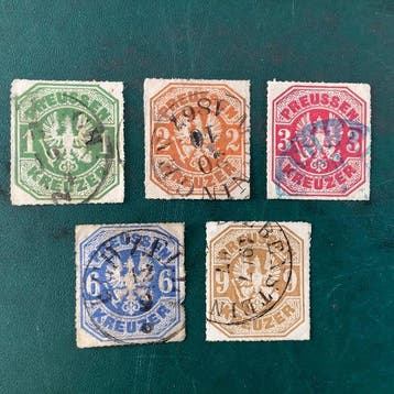 Pruisen 1867 - Volledige emissie wapenschild van Pruisen -, Gestempeld