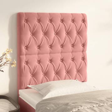 vidaXL Hoofdbord roze 80x7x118/128 cm fluweel, Verzenden, Nieuw, Stof