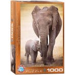 Olifant & Baby 1000 stukjes (Dieren, Puzzels), Ophalen of Verzenden, Nieuw, Overige typen
