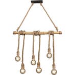 LED Hanglamp - Trion Wolmi - E27 Fitting - Rechthoek - Mat, Ophalen of Verzenden, Nieuw, Hout