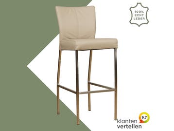 Leren barkruk Revolt hoog - Toledo Mastic (taupe/bruin) -, Huis en Inrichting, Barkrukken, Nieuw, Leer, Ophalen of Verzenden, 90 cm of meer