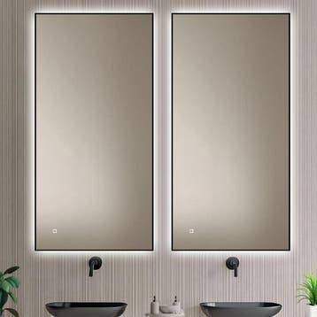 Badkamerspiegel Megon Karvo 80x60 - Zwarte Lijst, Huis en Inrichting, Woonaccessoires | Spiegels, Ophalen of Verzenden, Nieuw