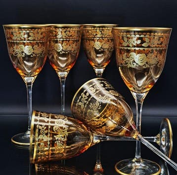 Artemisia - Drinkset (6) - Kristal, gouden zecchino