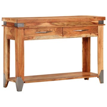 vidaXL Wandtafel 110x34x74 cm massief acaciahout, Minder dan 45 cm, Verzenden, Nieuw, 70 cm of meer