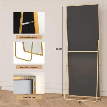 Volledige Lengte Spiegel 165×60 cm met Goudkleurig Frame, Verzenden, Nieuw