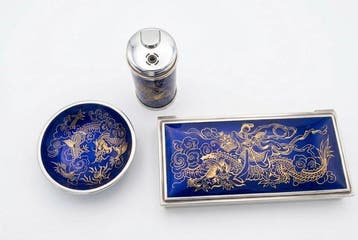 Asbak (3) - .925 zilver - aansteker - sigarenkist